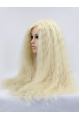 Long Blonde With Bangs 21" Lace Front Curly Synthetic Wigs