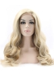 19" Curly Ombre/2 Tone Without Bangs Synthetic Lace Front Long Wigs