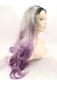 Layered Ombre/2 Tone 28" Curly Long Lace Front Synthetic Wigs