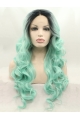 Without Bangs Ombre/2 Tone 26" Curly Long Lace Front Synthetic Wigs