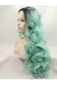 Without Bangs Ombre/2 Tone 26" Curly Long Lace Front Synthetic Wigs