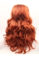 Without Bangs Orange 20" Curly Long Lace Front Synthetic Wigs