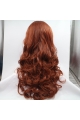 Without Bangs Orange 27" Curly Long Lace Front Synthetic Wigs