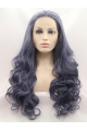 Synthetic Lace Front 28" Curly Ombre/2 Tone Without Bangs Long Wigs