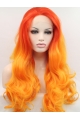 Synthetic Lace Front  Curly Ombre/2 Tone Without Bangs Long Women Wigs