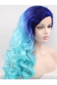 Synthetic Lace Front \Curly Ombre/2 Tone Layered Long Women Wigs