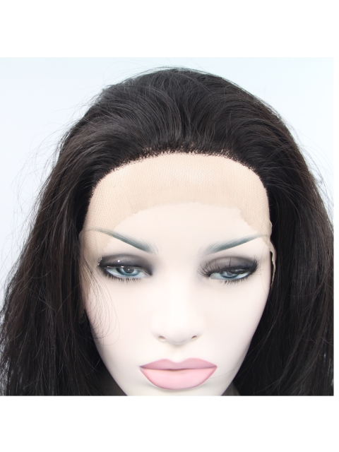 Synthetic Lace Front  Curly Black Without Bangs Long Women Wigs