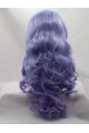 Curly Purple Without Bangs Synthetic Long Lace Front Women Wigs