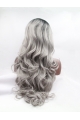  Curly Layered Ombre/2 Tone Long Lace Front Synthetic Women Wigs