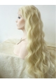 Curly Without Bangs  Blonde Long Lace Front Synthetic Women Wigs