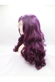  Curly Synthetic Purple Without Bangs Long Lace Front Women Wigs