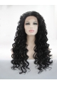 Without Bangs Black  Curly Long Lace Front Synthetic Women Wigs