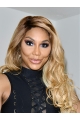 Curly Long Lace Front Without Bangs Ombre/2 Synthetic Women Tone Toni Braxton Wigs