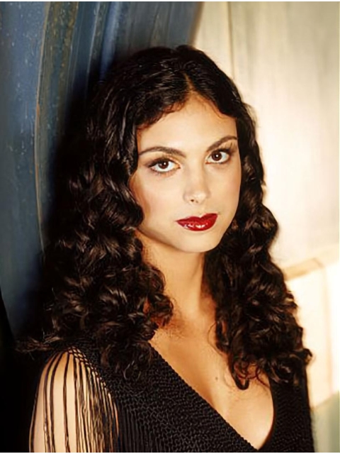 Curly Lace Fornt Long Brown Synthetic Women Morena Baccarin Wigs