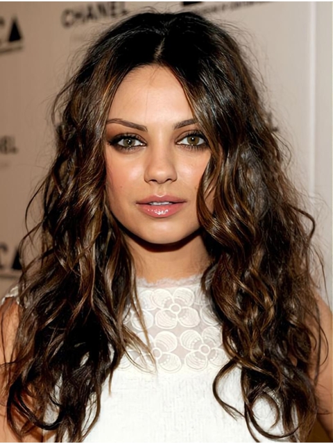 Lace Front Curly Long Without Bangs Synthetic Women Mila Kunis Wigs