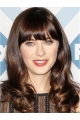  Lace Front Long Synthetic Curly Women Zooey Deschanel Wigs