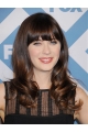  Lace Front Long Synthetic Curly Women Zooey Deschanel Wigs