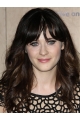  Lace Front Long Synthetic Curly Women Zooey Deschanel Wigs