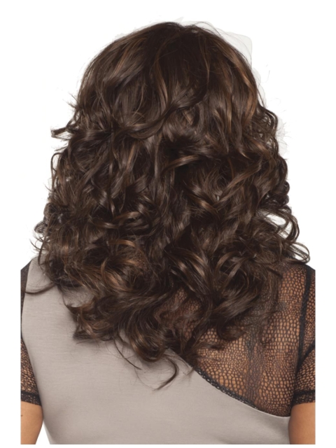 Trendy Brown Curly Capless Long Human Hair  Women Wigs & Half Wigs