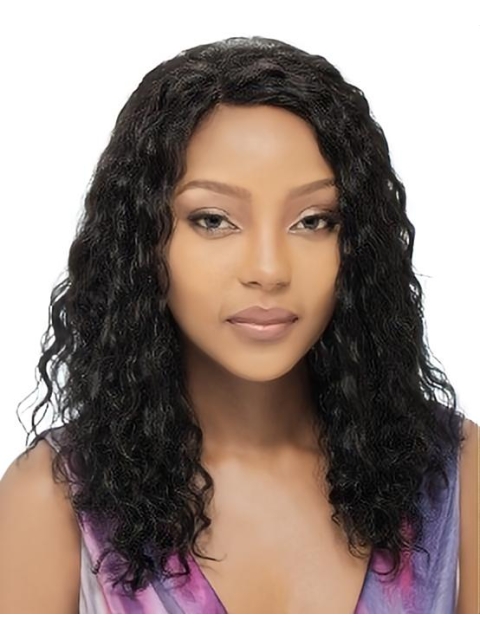 Suitable Black Curly Long Human Hair Full Lace Women Wigs