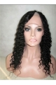 Popular Black Curly Lace Front Long Human Hair U Part Women Wigs