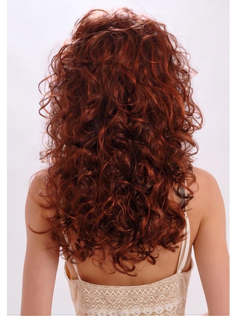 Gentle Auburn Curly Capless Long Synthetic Women Wigs