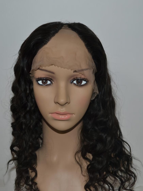 Top Black Curly Lace Front Long Human Hair U Part Women Wigs