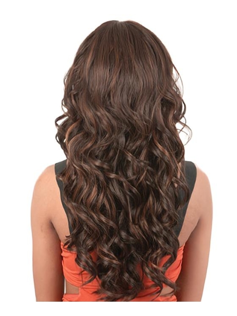 Ideal Brown Curly Capless Long Synthetic African American Women Wigs