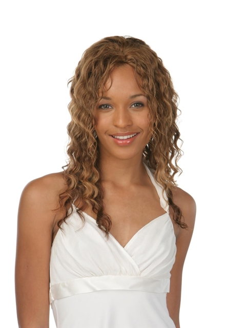 Gentle Auburn Curly Long Human Hair Lace Front Women Wigs