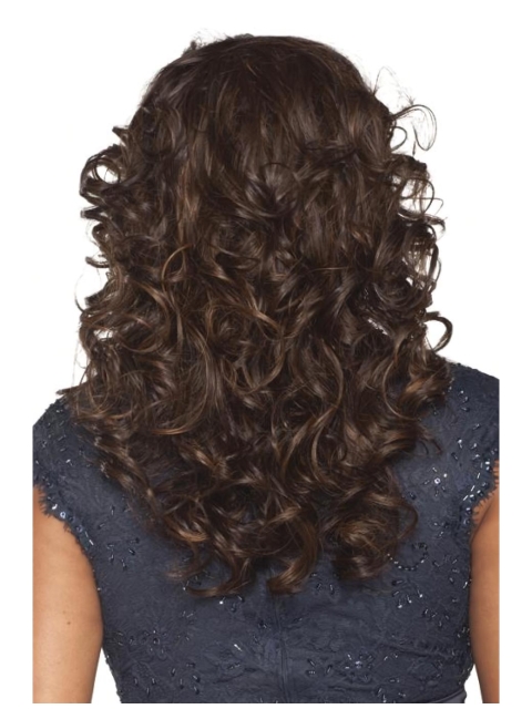 Stylish Brown Curly Capless Long Human Hair Wigs & Half Women Wigs