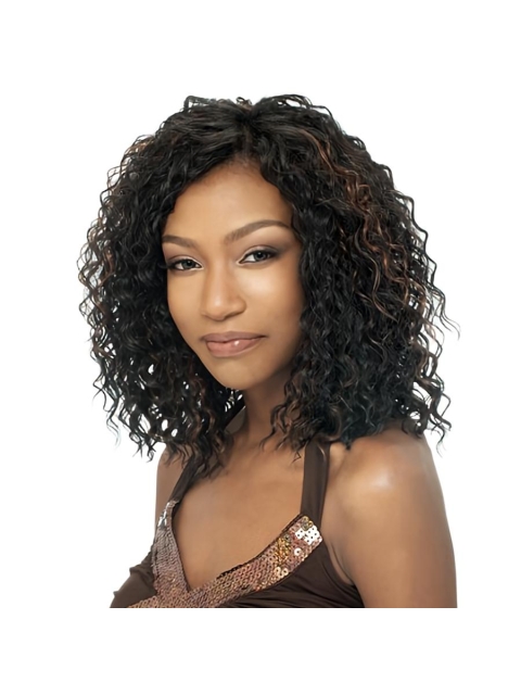 Stylish Black Curly Capless Long Synthetic Women African American Wigs