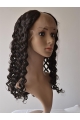 Sleek Black Curly Lace Front Long U Part Human Hair Women Wigs