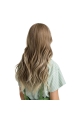 Blond Long Wavy Synthetic Wigs with Fluffy Air Bangs For Women