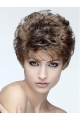 Brown Curly Capless Synthetic 8" Classic Short Hair Wigs For Women