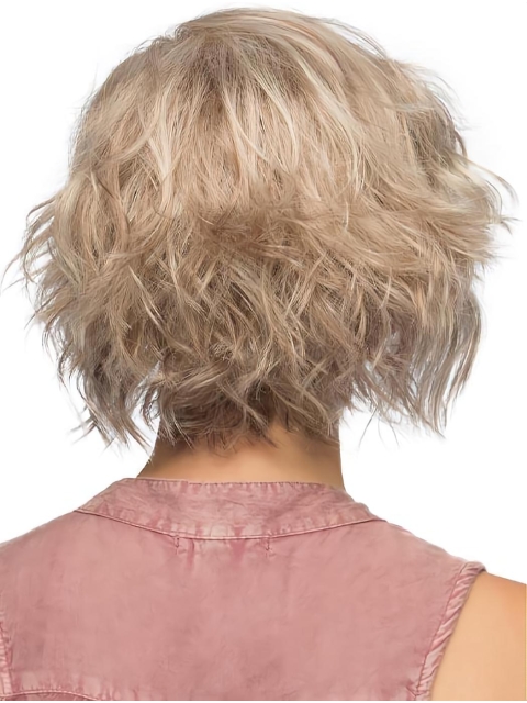 Affordable Blonde Lace Front Curly Classic Short Wigs Without Bang