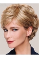 Blonde Short Curly 8" Layered Womens Synthetic Lace Front Monofilament Wigs