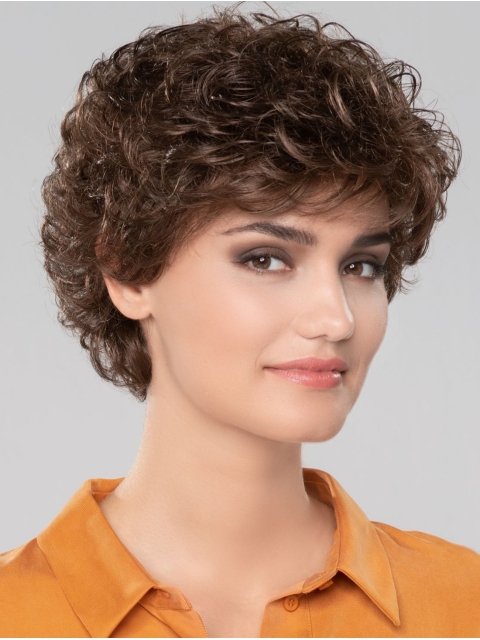 2021 Curly Brown Short 8" Gorgeous Classic Womens Wigs For Sale