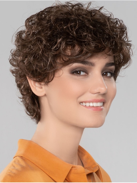 2021 Curly Brown Short 8" Gorgeous Classic Womens Wigs For Sale