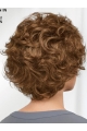 Curly Brown Short 8" Designed Classic Synthetic Wigs For Older Women