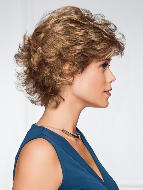 Curly Short 8" Capless Layered Best Synthetic Wigs Online