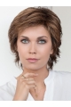 Brown Curly Layered % Hand Tied Lace Front Synthetic Wigs