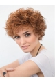 8inch Short Curly Blonde Top High Quality Natural Synthetic Lace Wigs For Older