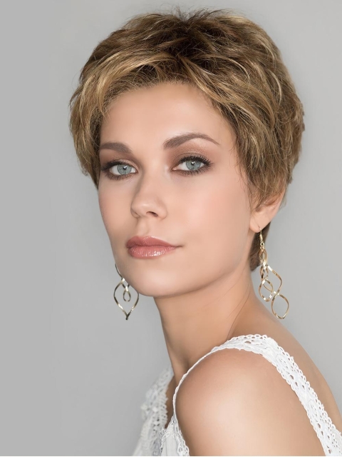 Short Curly Blonde Boycuts High Quality Synthetic Lace Front Wig For Women