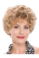 Popular Blonde Sexy Cheap Short Wavy capless Wig 8 Inches For Older Women