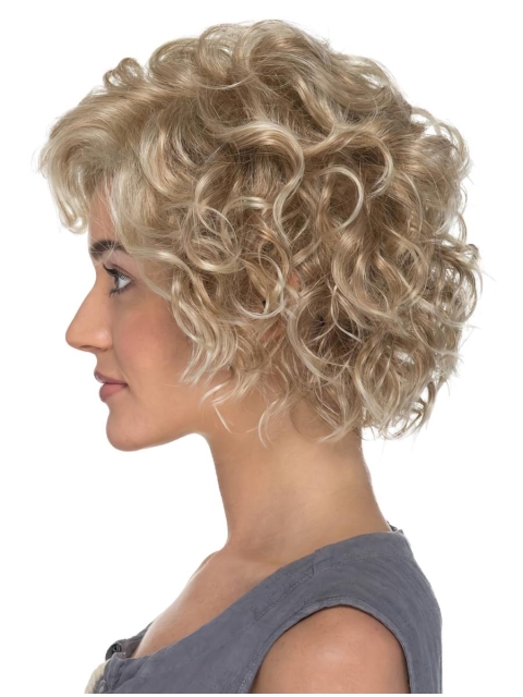 Hot Sale Short Curly 8" Blonde Classic Lace Wig For Women