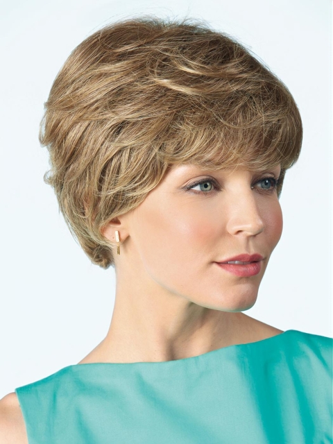 Pretty Amazing Smart Short Layered Cut 100% Hand-tied Curly Blonde Short Human Hair Wigs