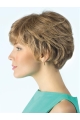 Pretty Amazing Smart Short Layered Cut 100% Hand-tied Curly Blonde Short Human Hair Wigs