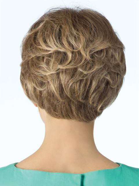 Pretty Amazing Smart Short Layered Cut 100% Hand-tied Curly Blonde Short Human Hair Wigs