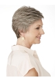 Soft Short Curly 4" Grey Lace Front Synthetic Wigs For Older Women