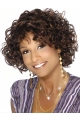 Short Natural Looking Brown Curly African American Wigs For Black Women